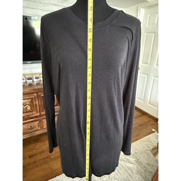 LULULEMON Black Uncovered Tall Long Sleeve Back Tie Top Womens Size 10 - Picture 9 of 9